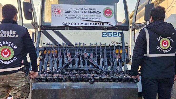 Akçakale Sınır Kapısı’nda Silah Kaçakçılığı Operasyonu: Kamyon Deposundan 52 Uzun Namlulu Silah Çıktı
