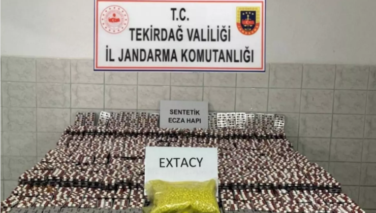 Çorlu’da jandarmadan dev uyuşturucu operasyonu: 33 bin hap ele geçirildi